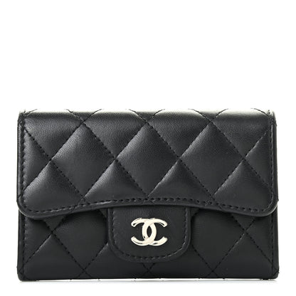 Chanel Lambskin Quilted Flap Card Holder Black 1 of 8