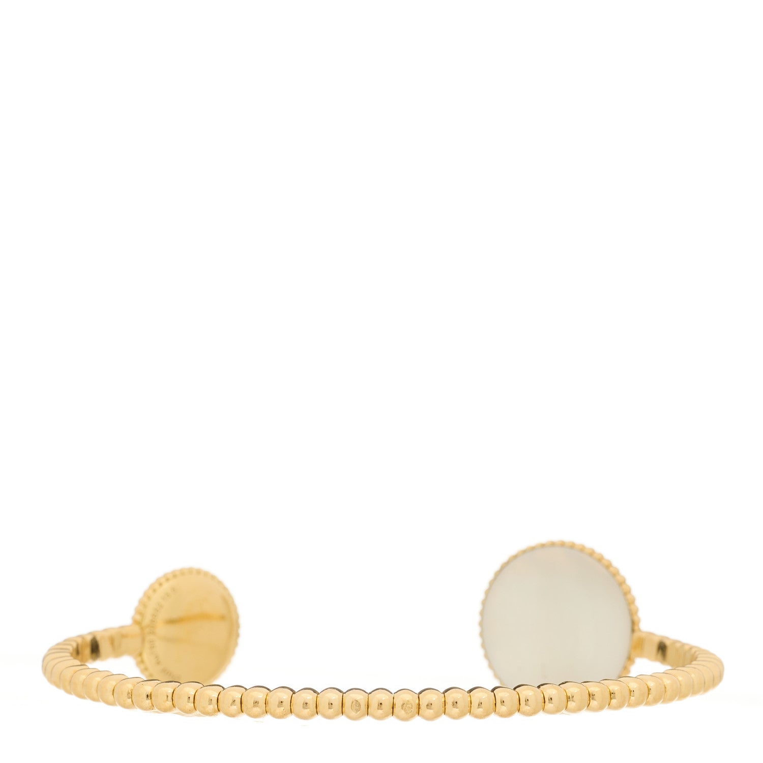 Christian Dior 18K Yellow Gold Diamond Black Onyx Mother of Pearl Celeste Cuff Bracelet 2 of 4