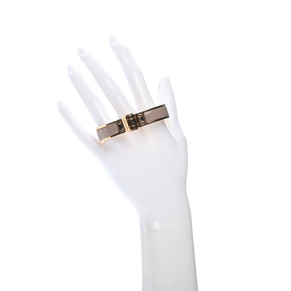 Hermes Enamel Charniere Uni Narrow Hinged Bracelet S Marron Glace 2 of 4