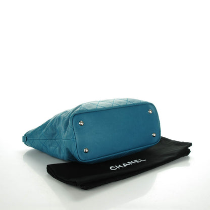 Chanel Grained Calfskin Small Shopping Daily Tote Turquoise 5 of 8