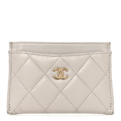 Chanel Lambskin Quilted Card Holder Grey 1 of 10