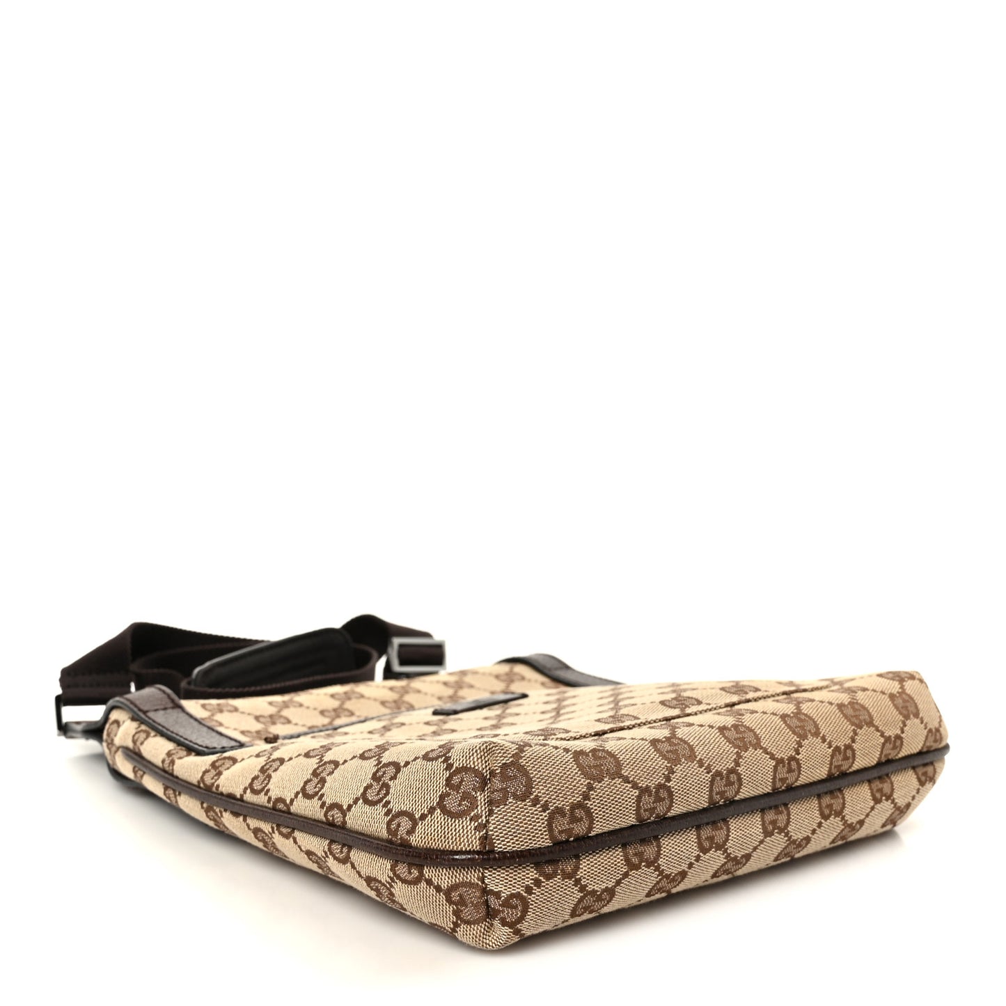 Monogram Flat Messenger Bag Dark Brown