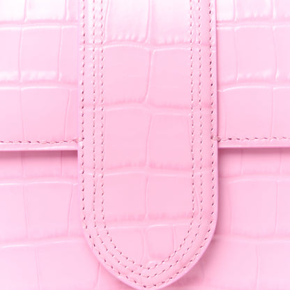 Jacquemus Calfskin Crocodile Embossed Le Grand Bambino Pink 7 of 10