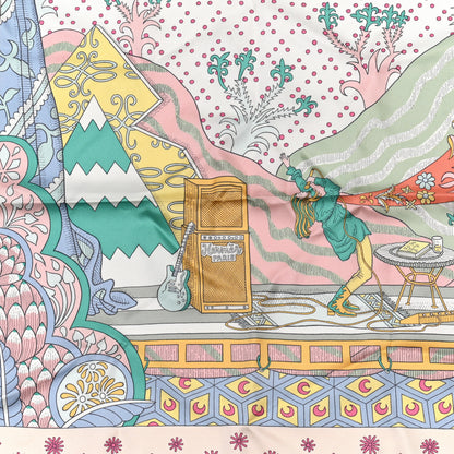 Hermes Silk Le Premier Chant Scarf 90 Abricot Ciel Vert 2 of 5