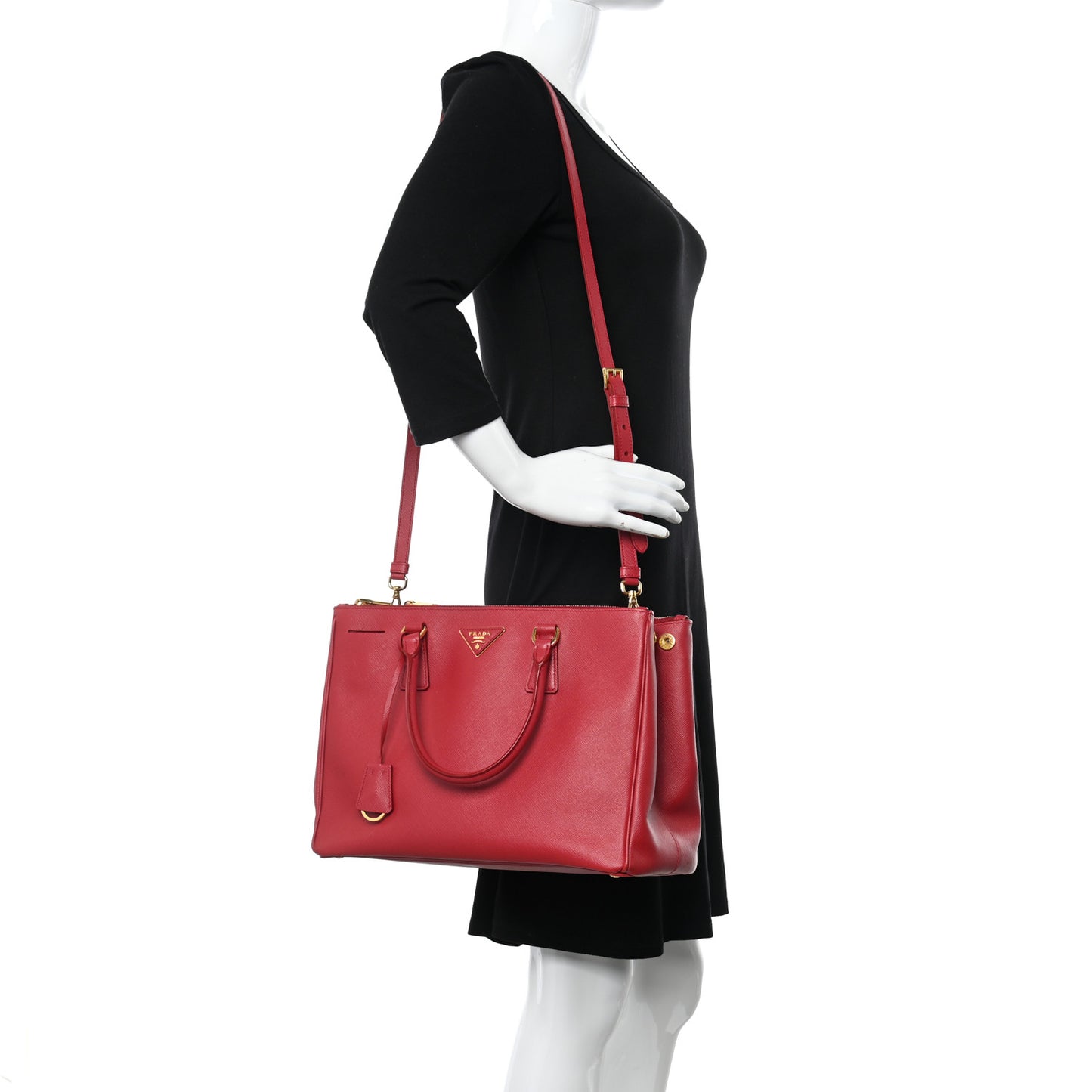 Saffiano Lux Medium Tote Fuoco