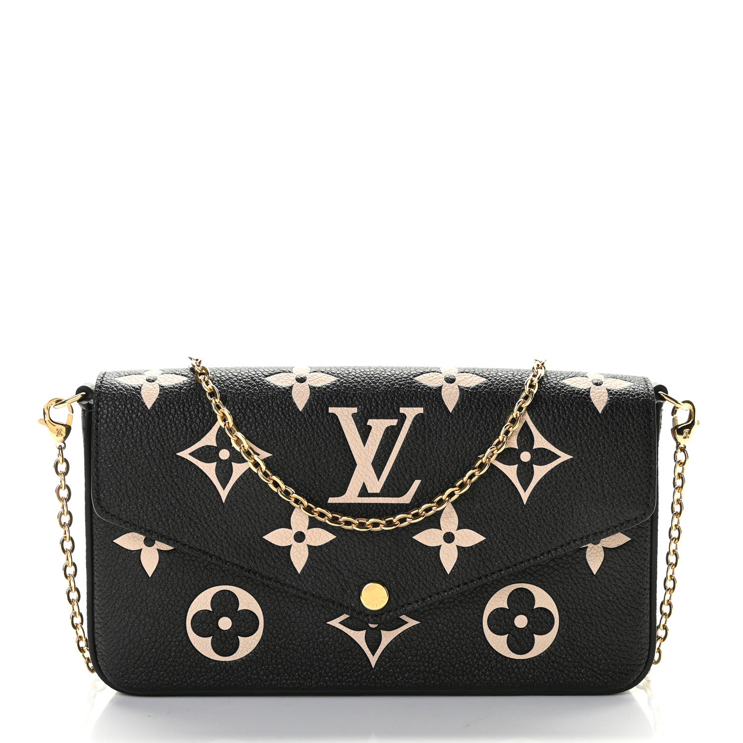 Louis Vuitton Empreinte Monogram Giant Felicie Pochette Black Beige 1 of 9
