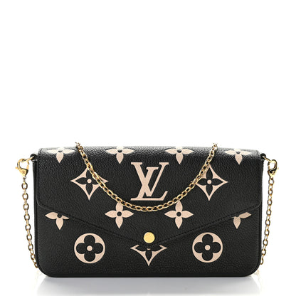Louis Vuitton Empreinte Monogram Giant Felicie Pochette Black Beige 1 of 9