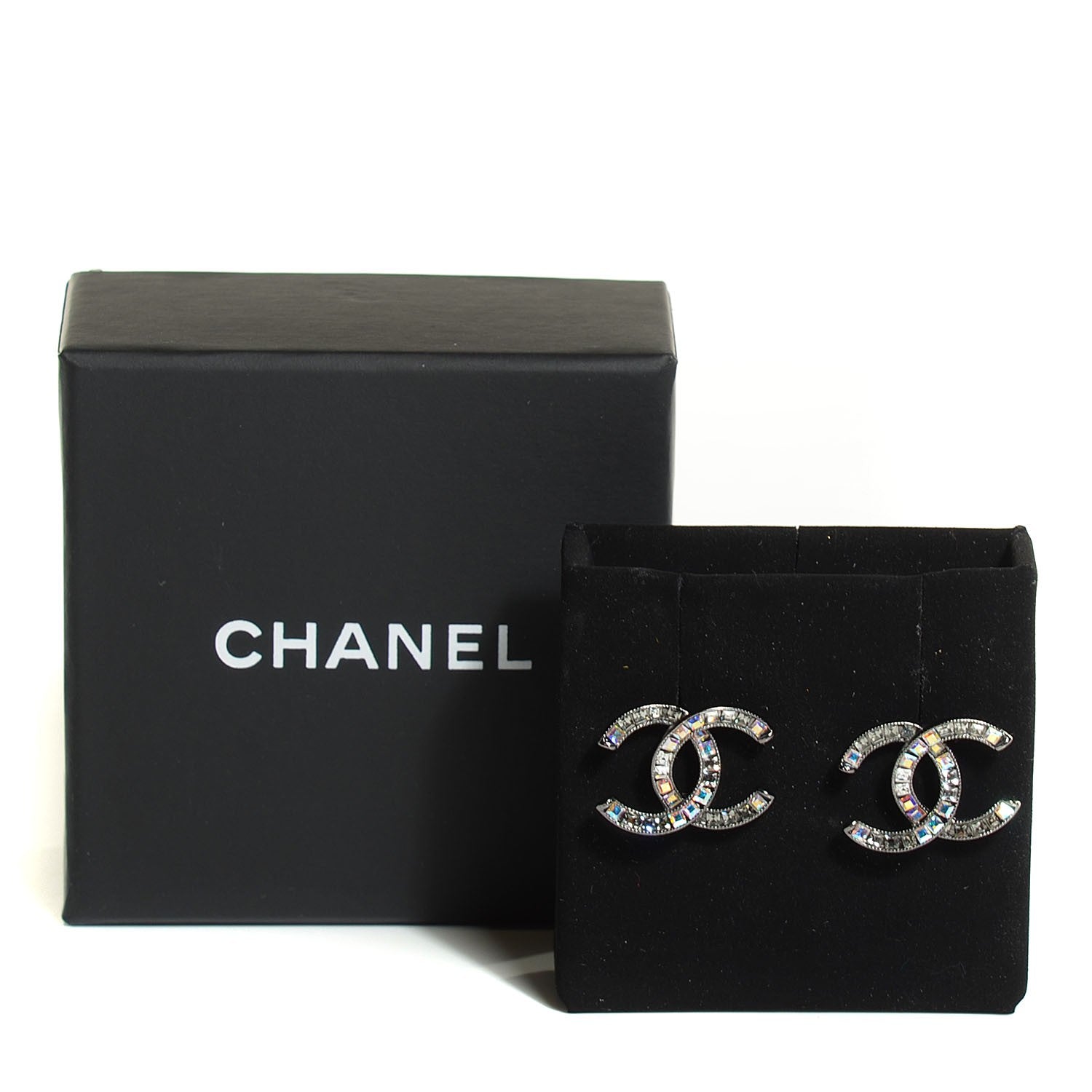 Chanel Crystal Baguette CC Earrings 5 of 5