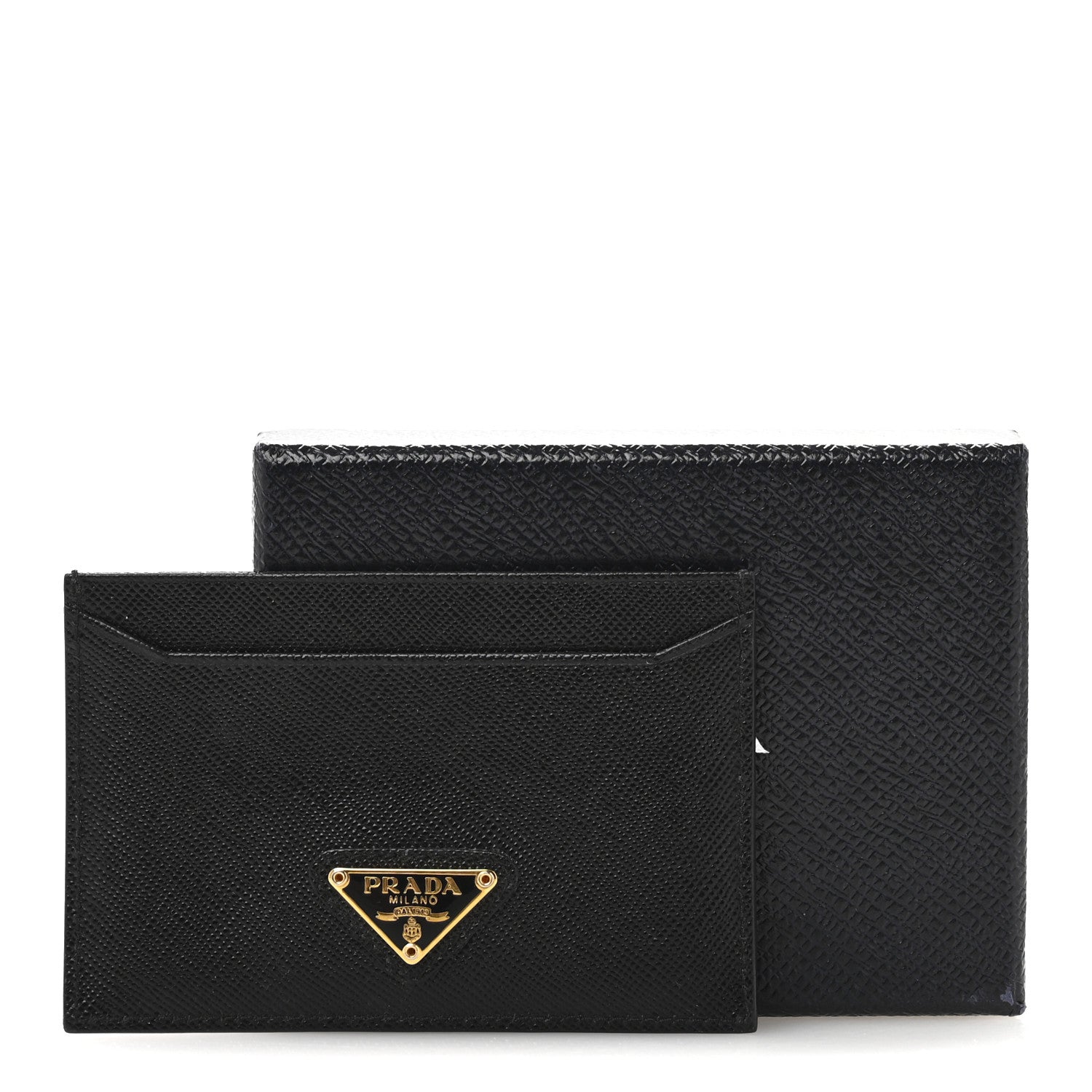 Prada Saffiano Triangle Card Case Bordeaux Black 10 of 10