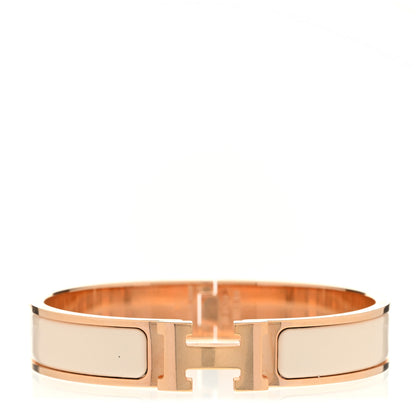 Hermes Enamel Narrow Clic Clac H Bracelet GM Creme 1 of 5