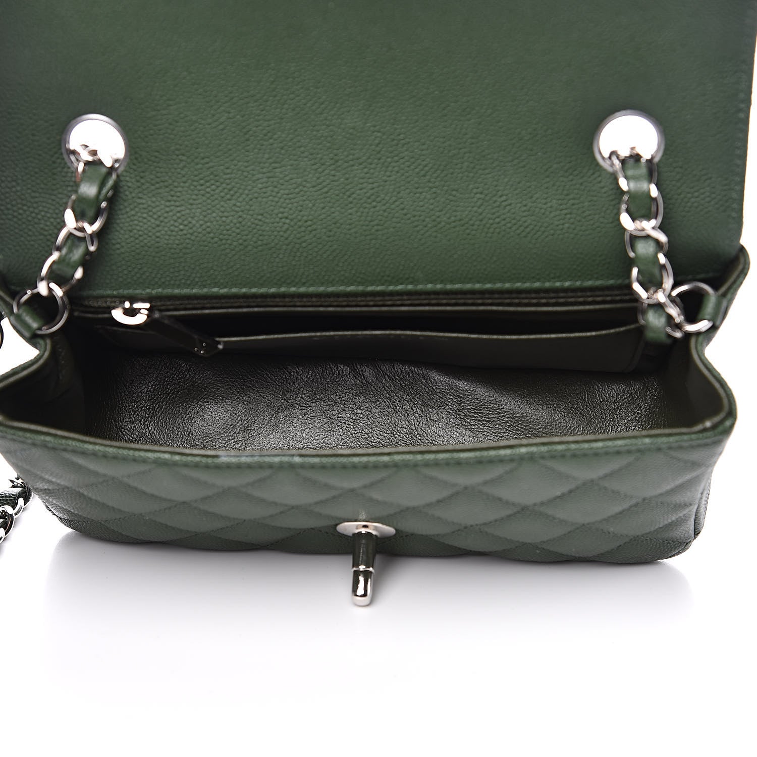 Chanel Caviar Quilted Mini Rectangular Flap Green 5 of 12