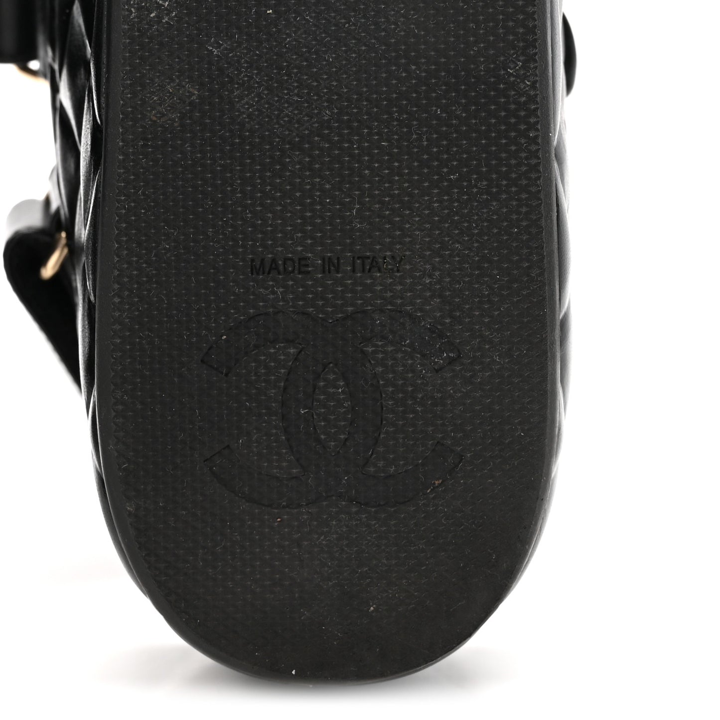 Shiny Calfskin Logo Platform Sandals 38 Black