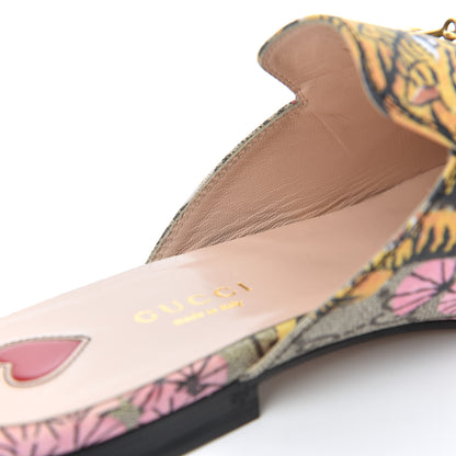 Gucci GG Supreme Monogram Bengal Womens Princetown Slippers 36.5 Beige Crop Pink 10 of 11