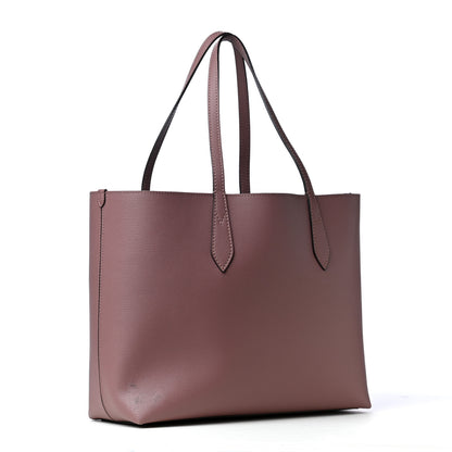 Burberry Grainy Calfskin Haymarket Check Medium Reversible Tote Light Elderberry 2 of 4