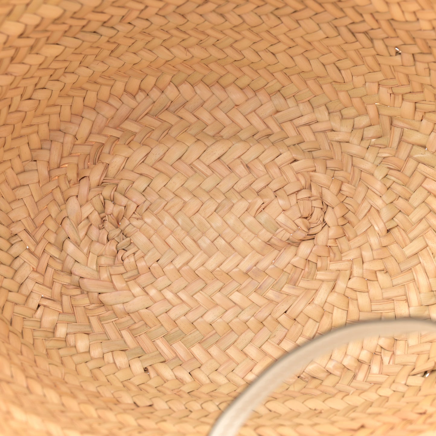 Palmitto Vitello Woven Braided Large Basket Tote Bag Naturale White