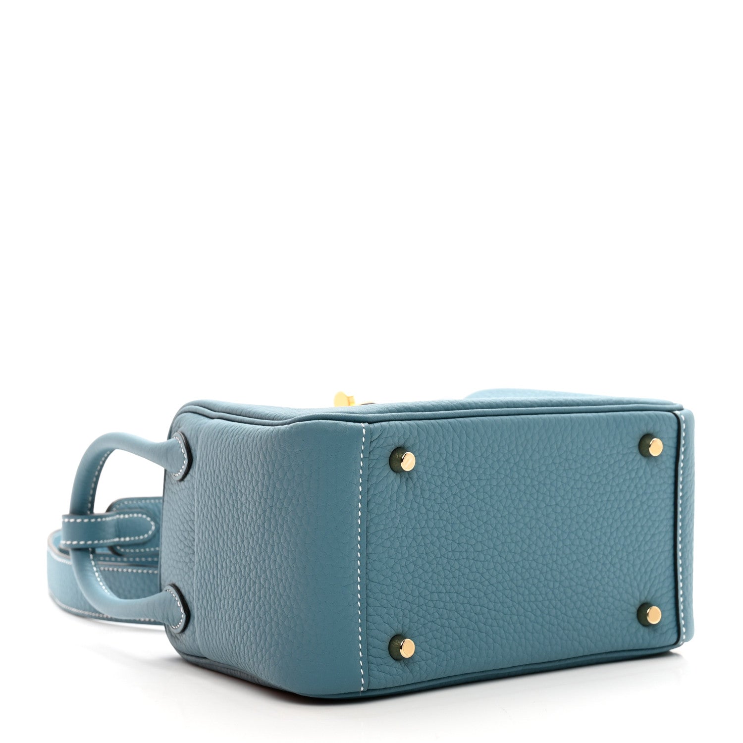 Hermes Taurillon Clemence Mini Lindy 20 Bleu Jean 4 of 9