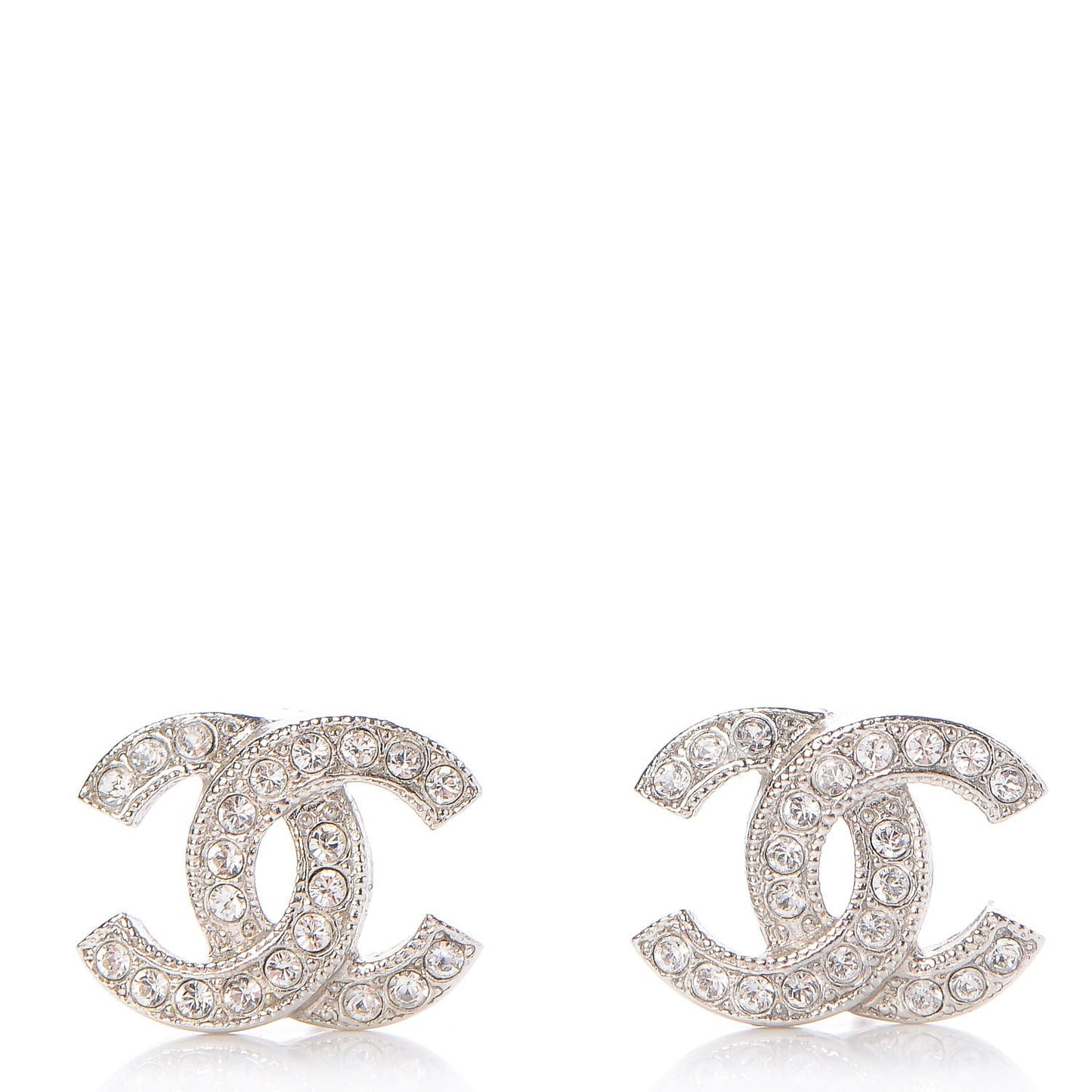 Crystal CC Earrings Silver