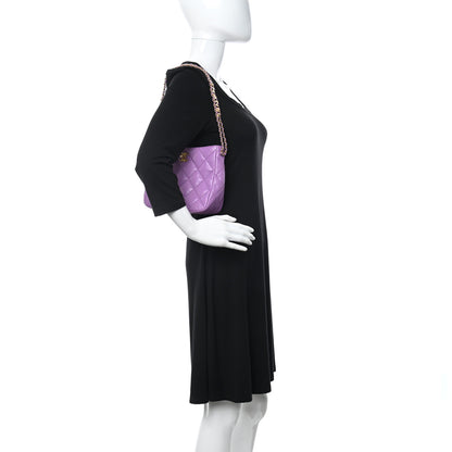 Chanel Lambskin Quilted Small Pick Me Up Hobo Purple 2 of 10