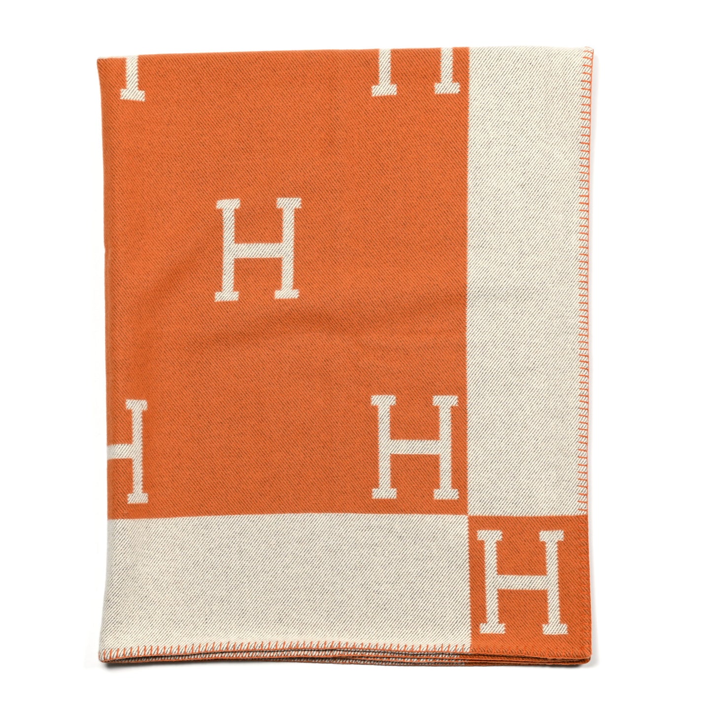 Wool Cashmere Signature Classic Avalon Blanket Ecru Potiron
