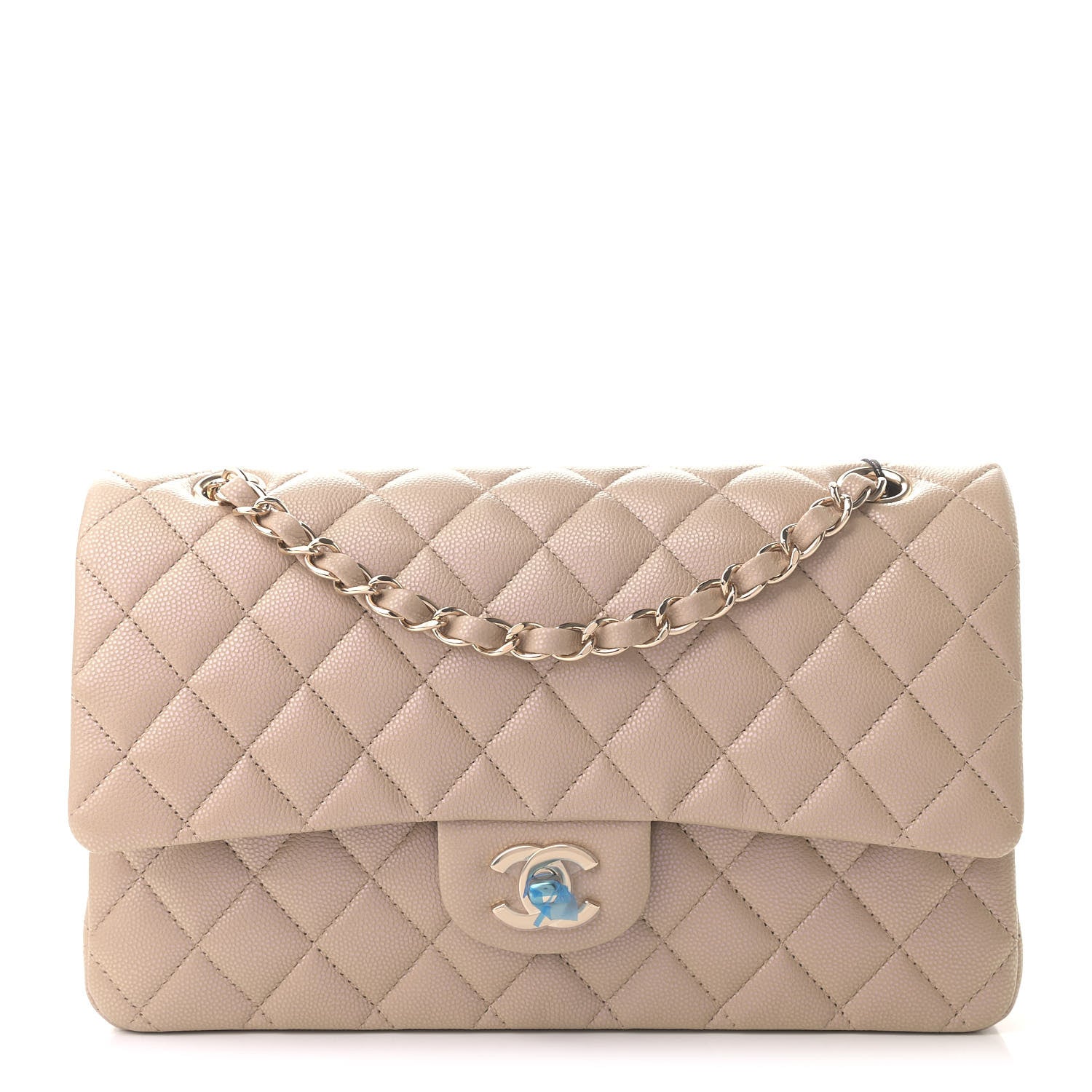 Chanel Iridescent Caviar Quilted Medium Double Flap Beige 1 of 4