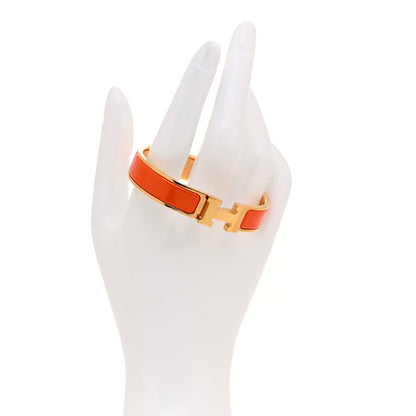 Hermes Enamel Narrow Clic Clac H Bracelet PM Orange 2 of 5