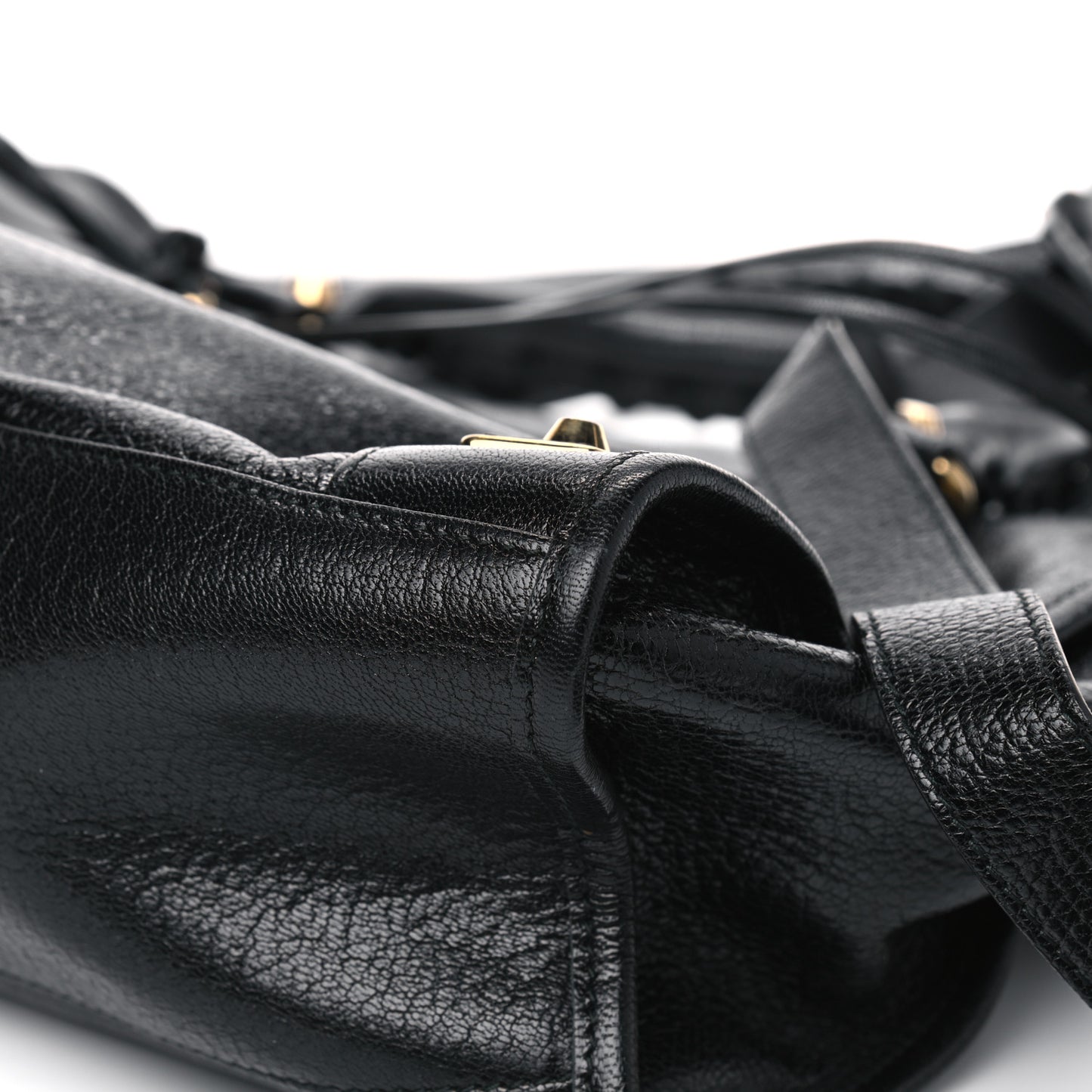 Chevre Gold Metallic Edge Hardware City Black