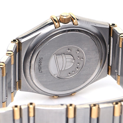 Omega Stainless Steel 18K Yellow Gold Diamond Bezel 25mm Constellation Quartz Watch White 1277.30.00 4 of 4
