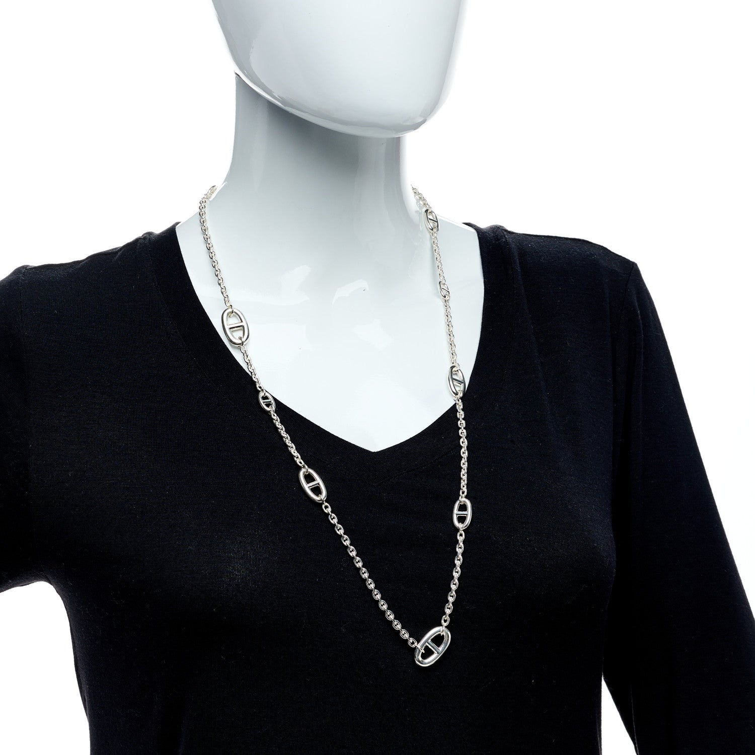 Hermes Sterling Silver Farandole Necklace 80 5 of 5