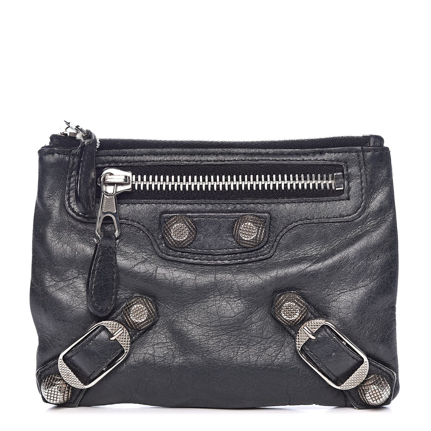 Agneau Giant 12 Silver Hardware M Porte-Monnaie Coin Purse Black
