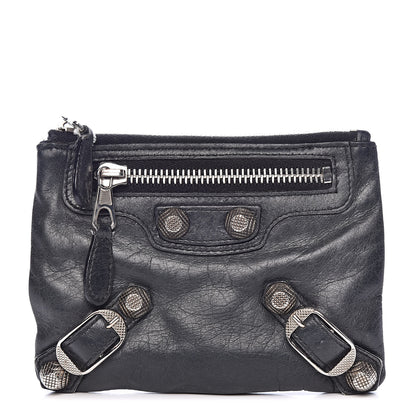 Balenciaga Agneau Giant 12 Silver Hardware M Porte-Monnaie Coin Purse Black 1 of 10