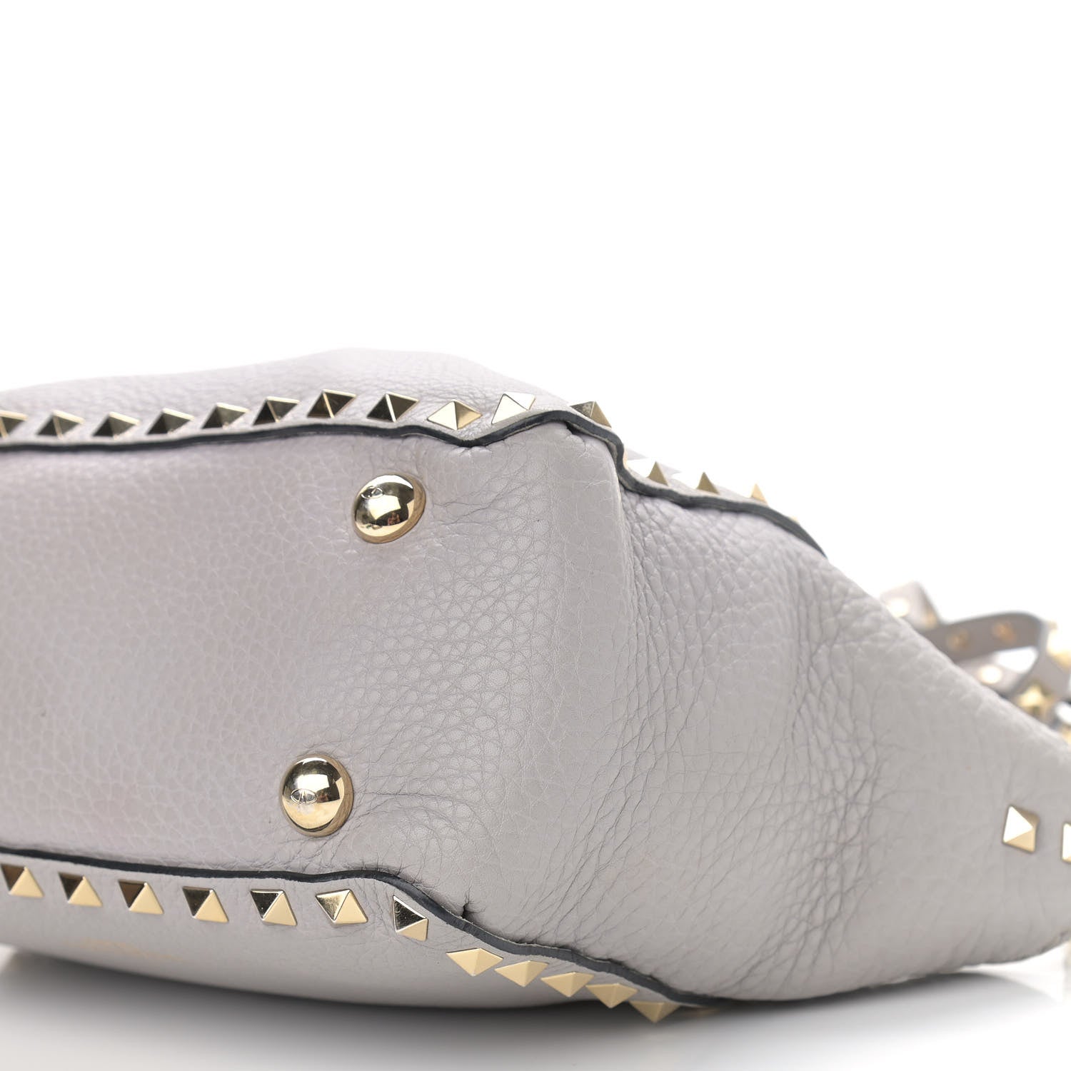 Valentino Garavani Grained Calfskin Mini Rockstud Tote Pastel Grey 9 of 10