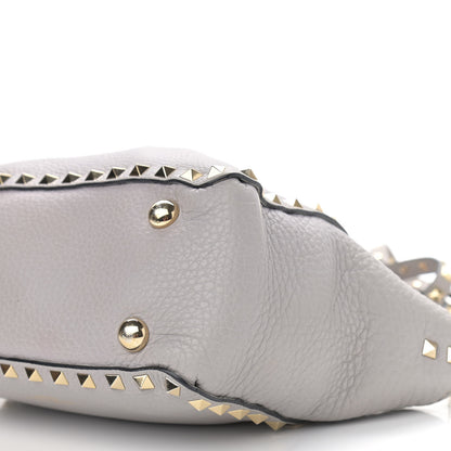 Valentino Garavani Grained Calfskin Mini Rockstud Tote Pastel Grey 9 of 10