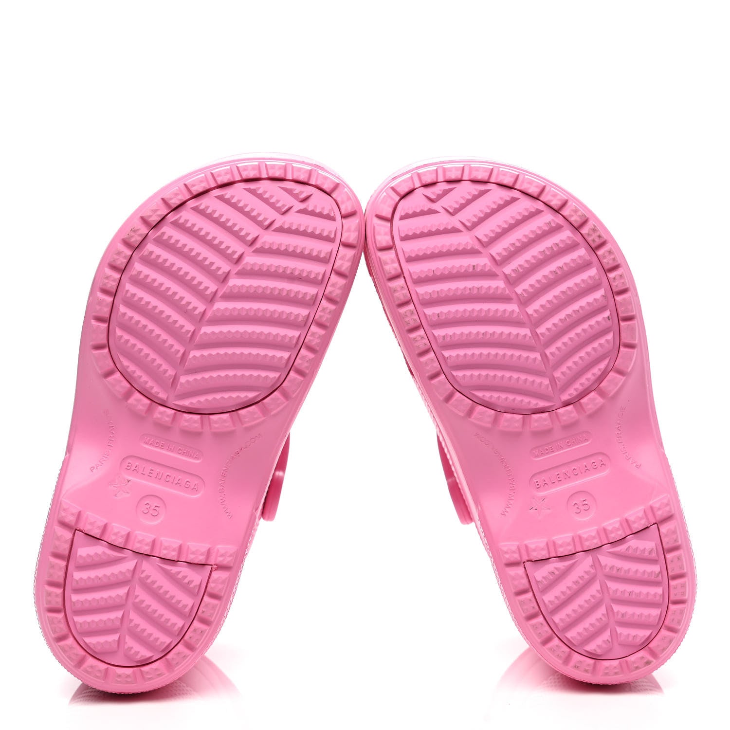 Balenciaga X CROCS Rubber Textured Womens Platform Sandals 35 Rose Bonbon 5 of 7