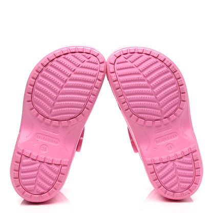 Balenciaga X CROCS Rubber Textured Womens Platform Sandals 35 Rose Bonbon 5 of 7