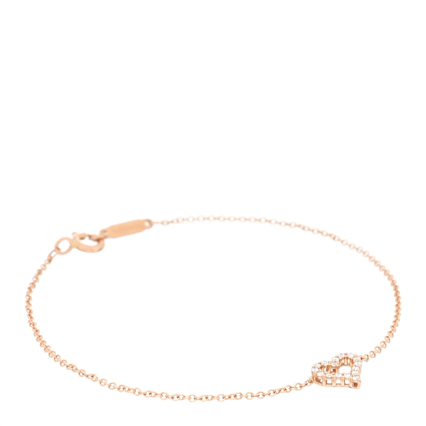 18K Rose Gold Diamond Heart Bracelet