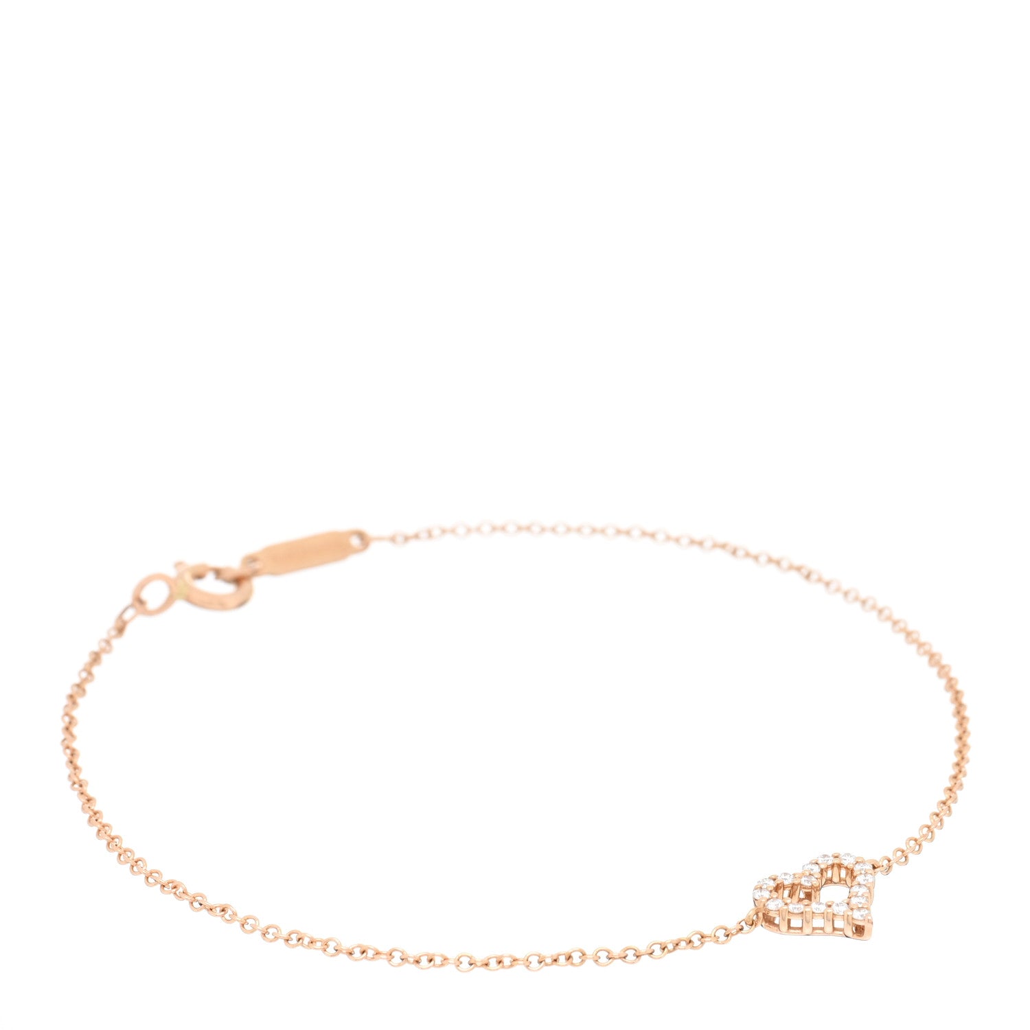 Tiffany 18K Rose Gold Diamond Heart Bracelet 1 of 4