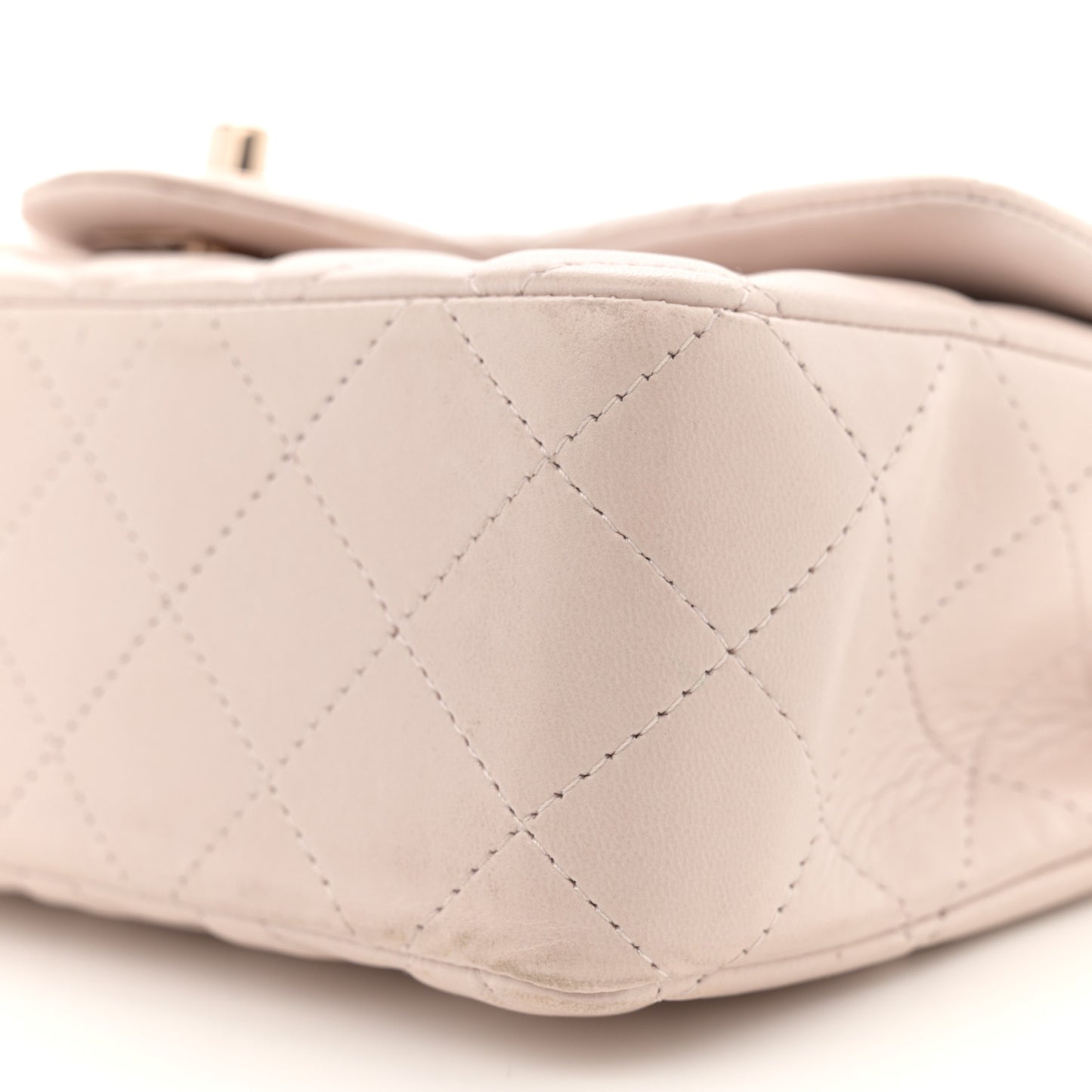 Lambskin Quilted Mini Rectangular Flap Light Pink