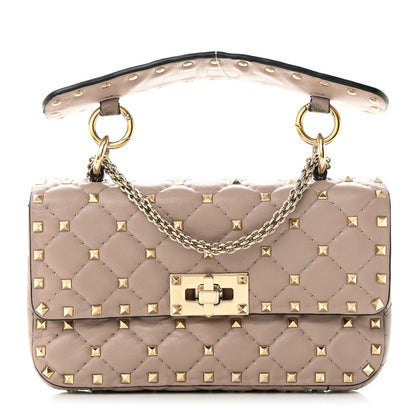 Valentino Garavani Nappa Small Rockstud Spike Shoulder Bag Poudre 1 of 11