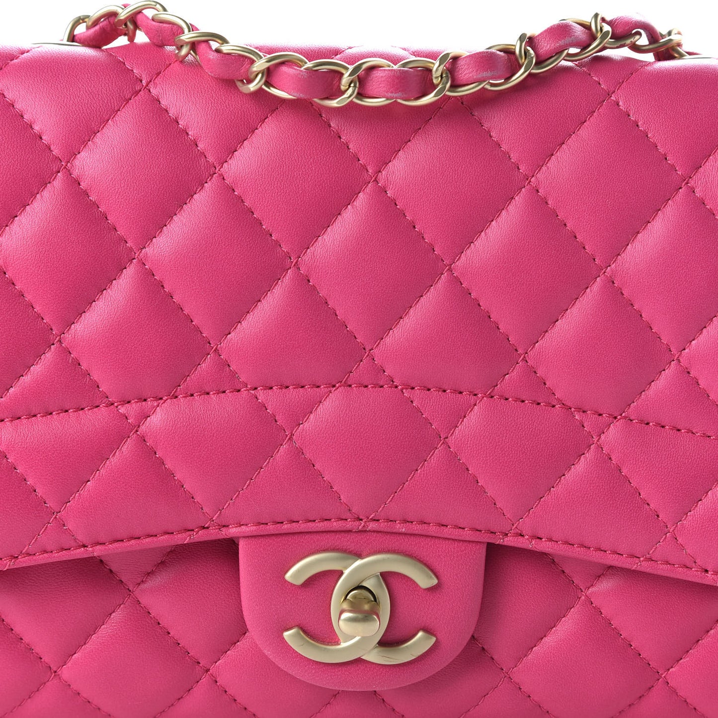 Lambskin Quilted Medium Mademoiselle Chic Flap Pink