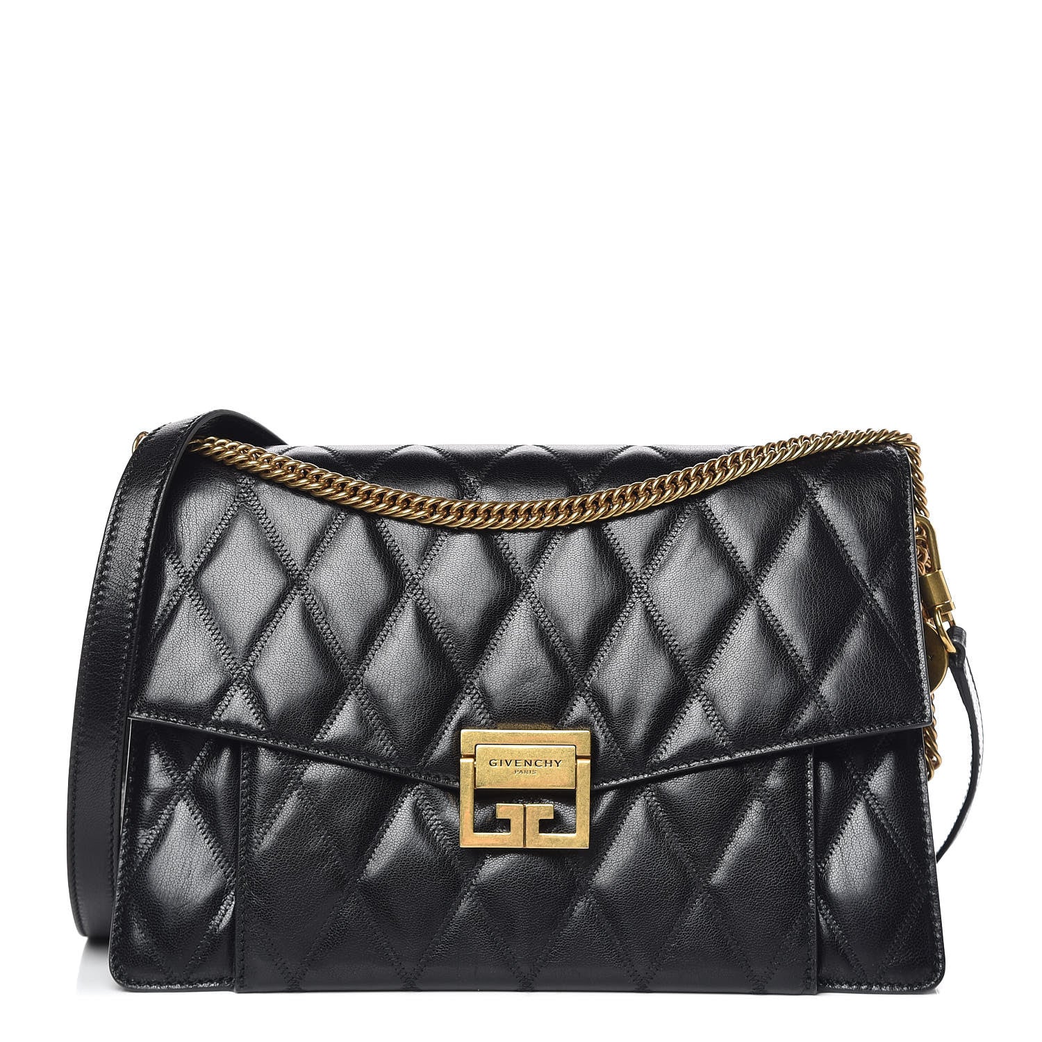 Givenchy Goatskin Quilted Medium GV3 Shoulder Bag Black 1 of 11