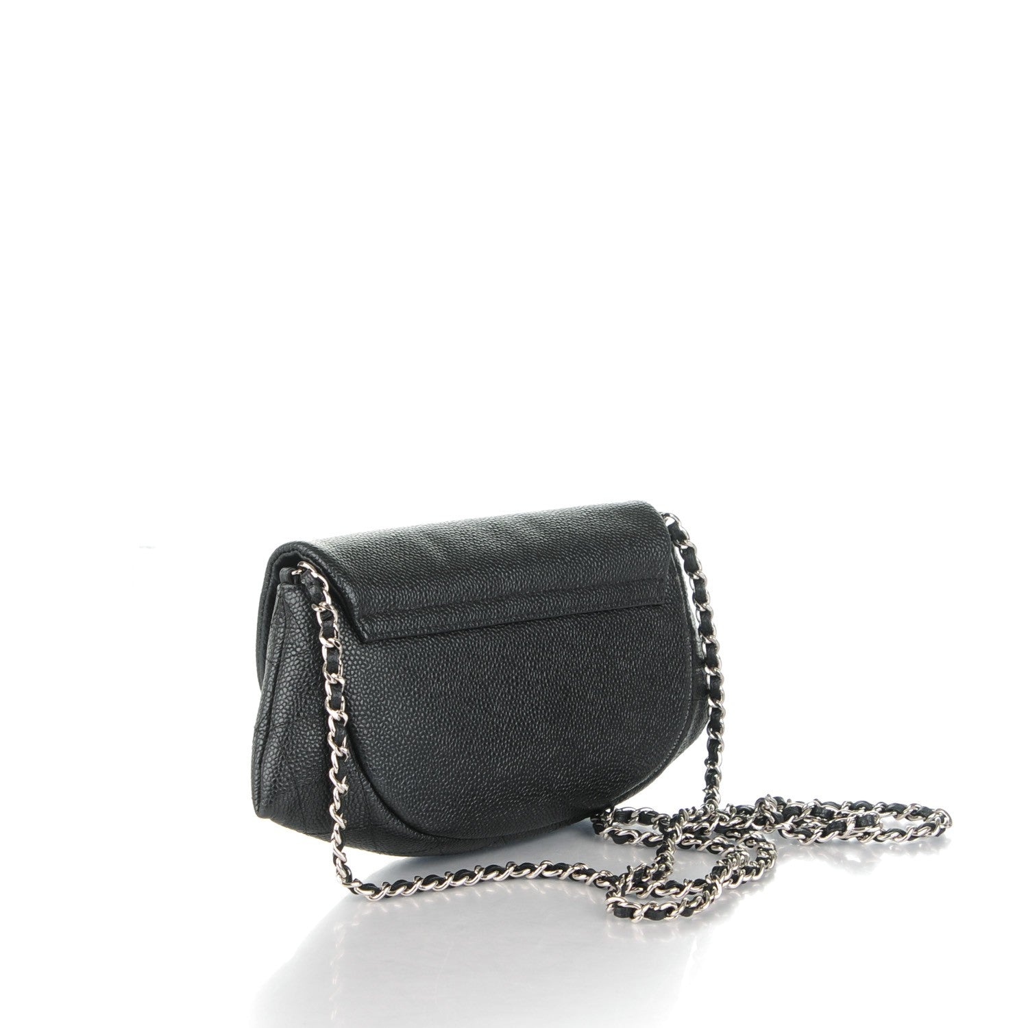 Chanel Caviar Half Moon Wallet On Chain WOC Black 3 of 8