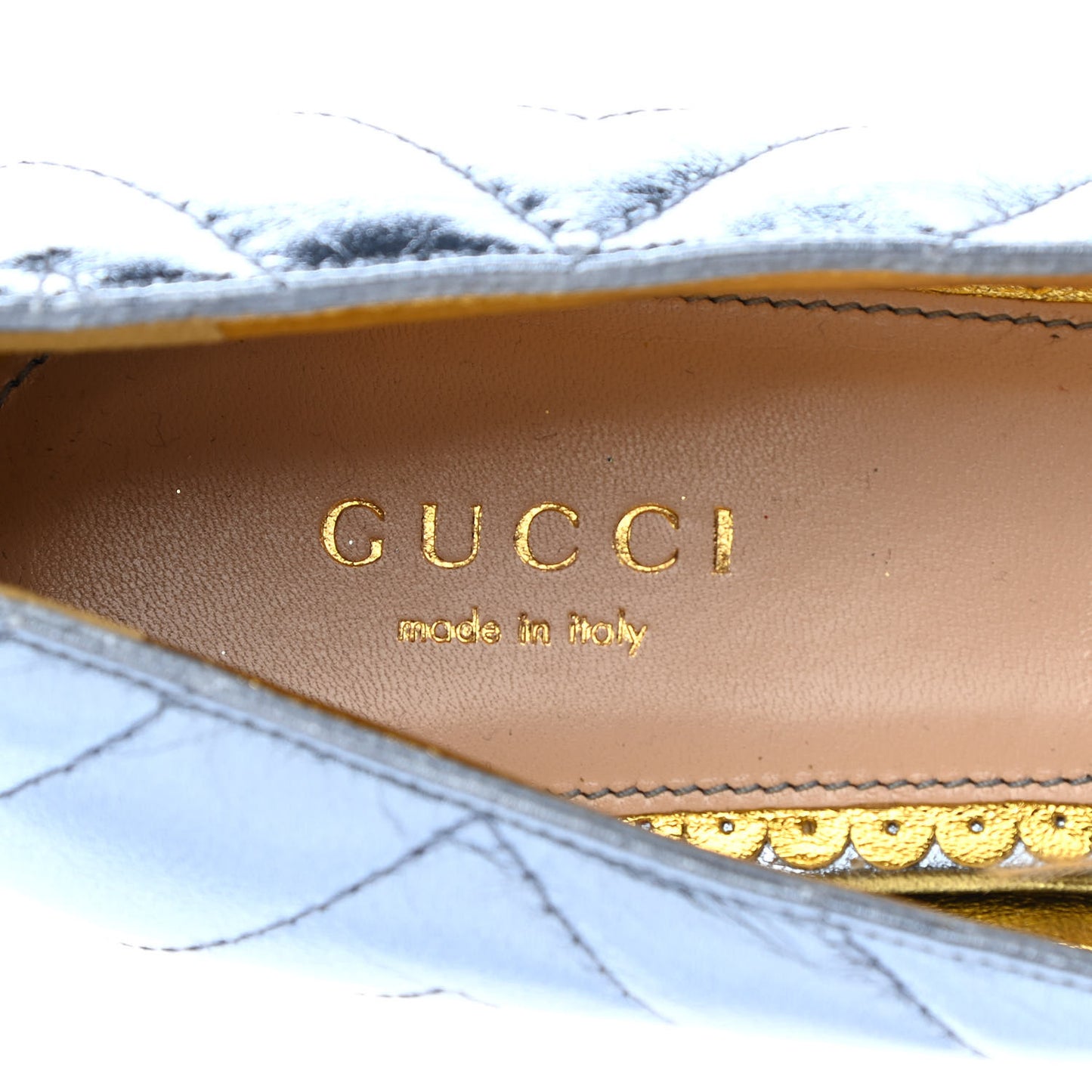 Metallic Nappa Trapuntata Tiger Head Ballerina Flats 37.5 Cielo