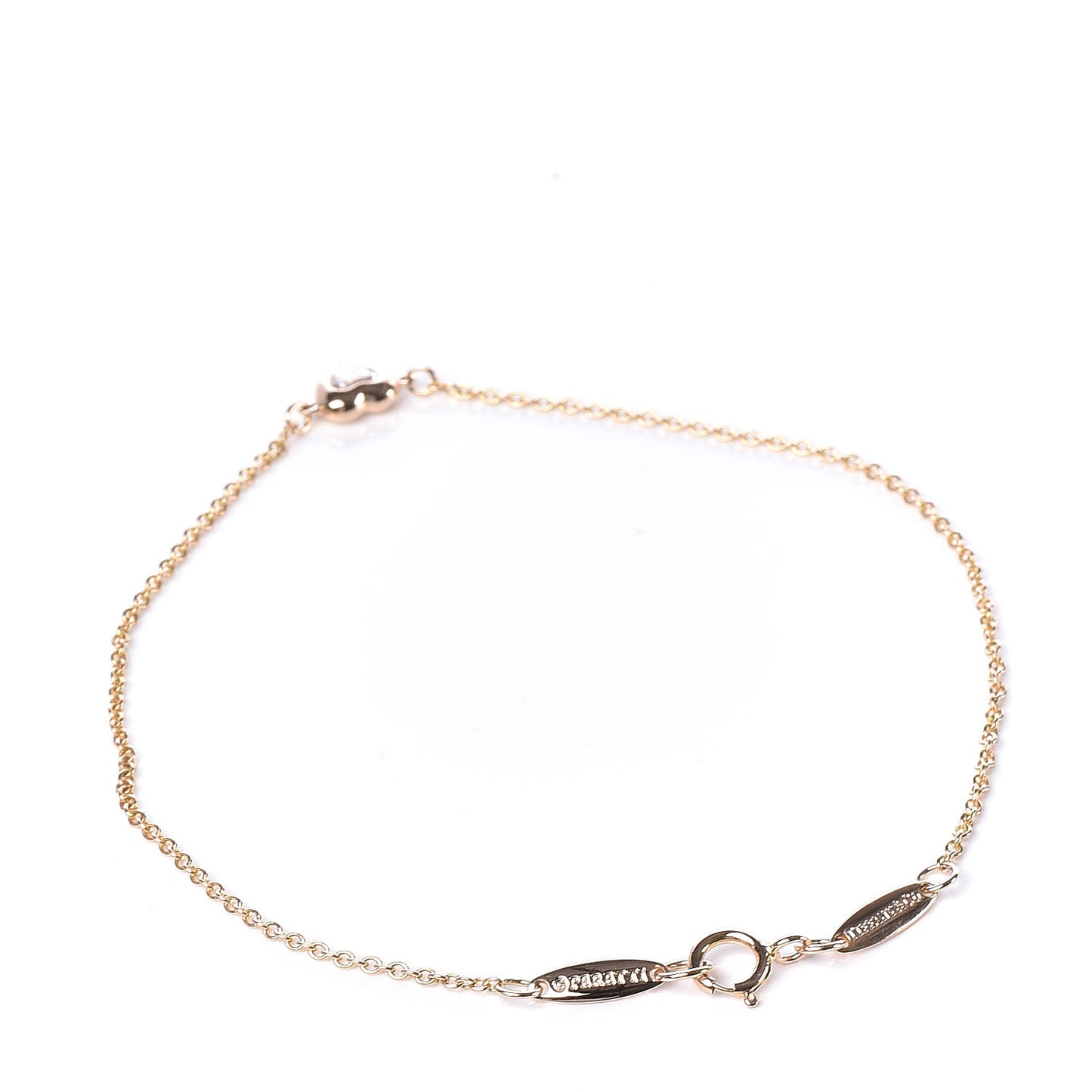 18K Rose Gold Diamond Elsa Peretti Diamonds by the Yard Heart Bracelet
