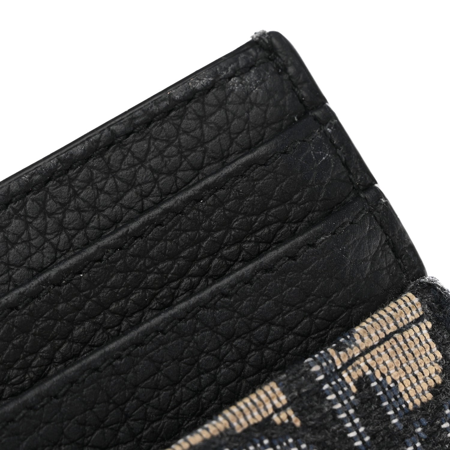 Christian Dior Grained Calfskin Oblique Card Holder Black 11 of 15