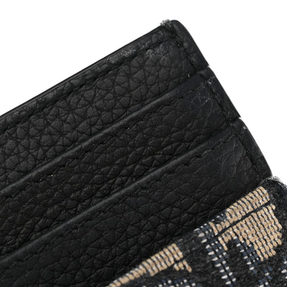 Christian Dior Grained Calfskin Oblique Card Holder Black 11 of 15