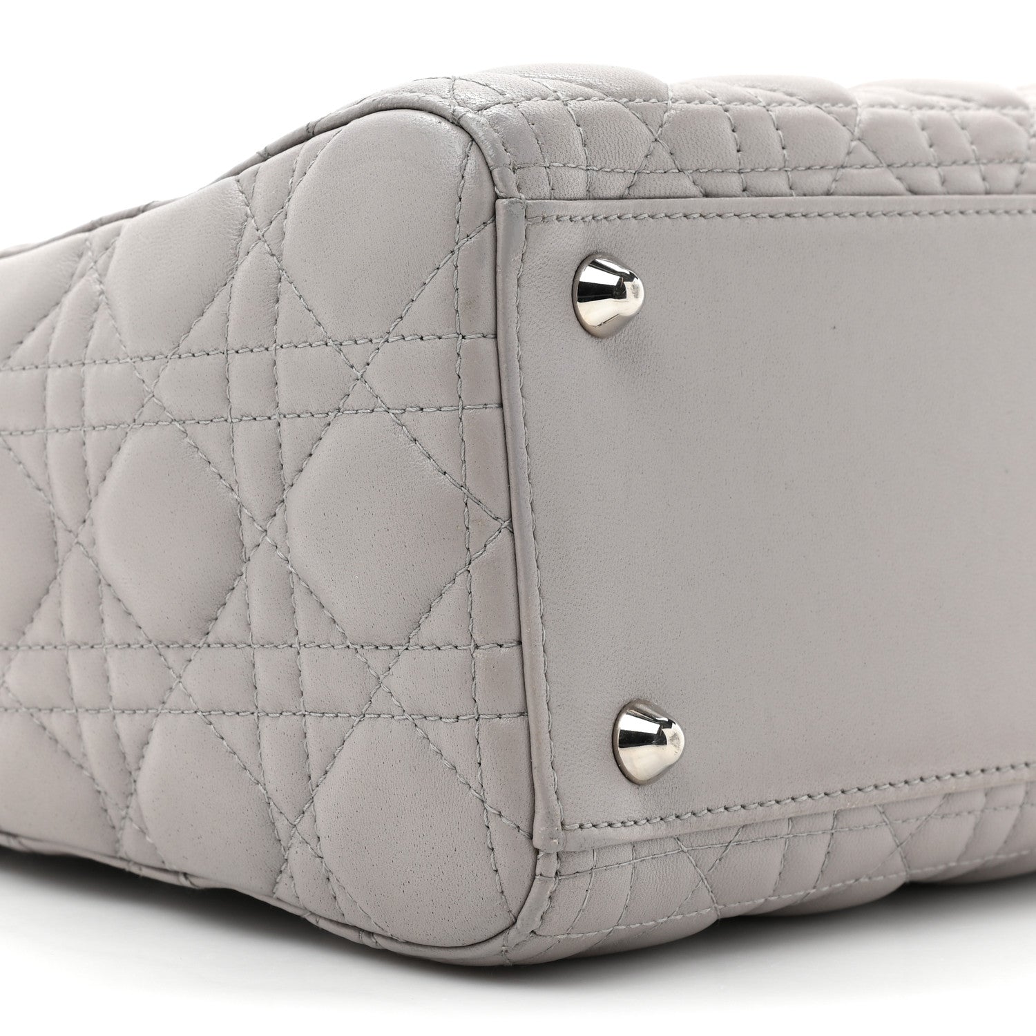 Christian Dior Lambskin Cannage Large Lady Dior Light Grey 9 of 15