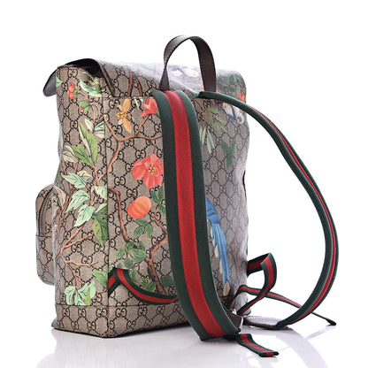 Gucci GG Supreme Monogram Tian Web Single Buckle Backpack Beige Multicolor New Acero 3 of 12