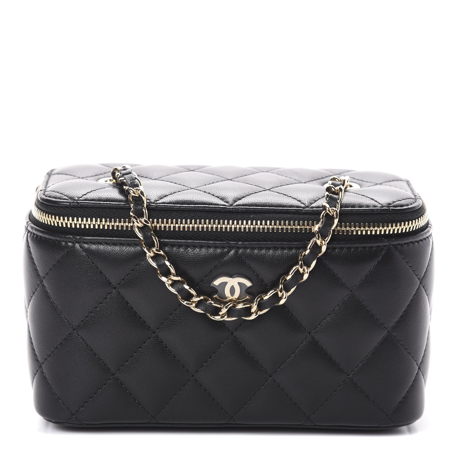 Chanel Lambskin Quilted Small Vanity Case With Chain Black 1 of 9
