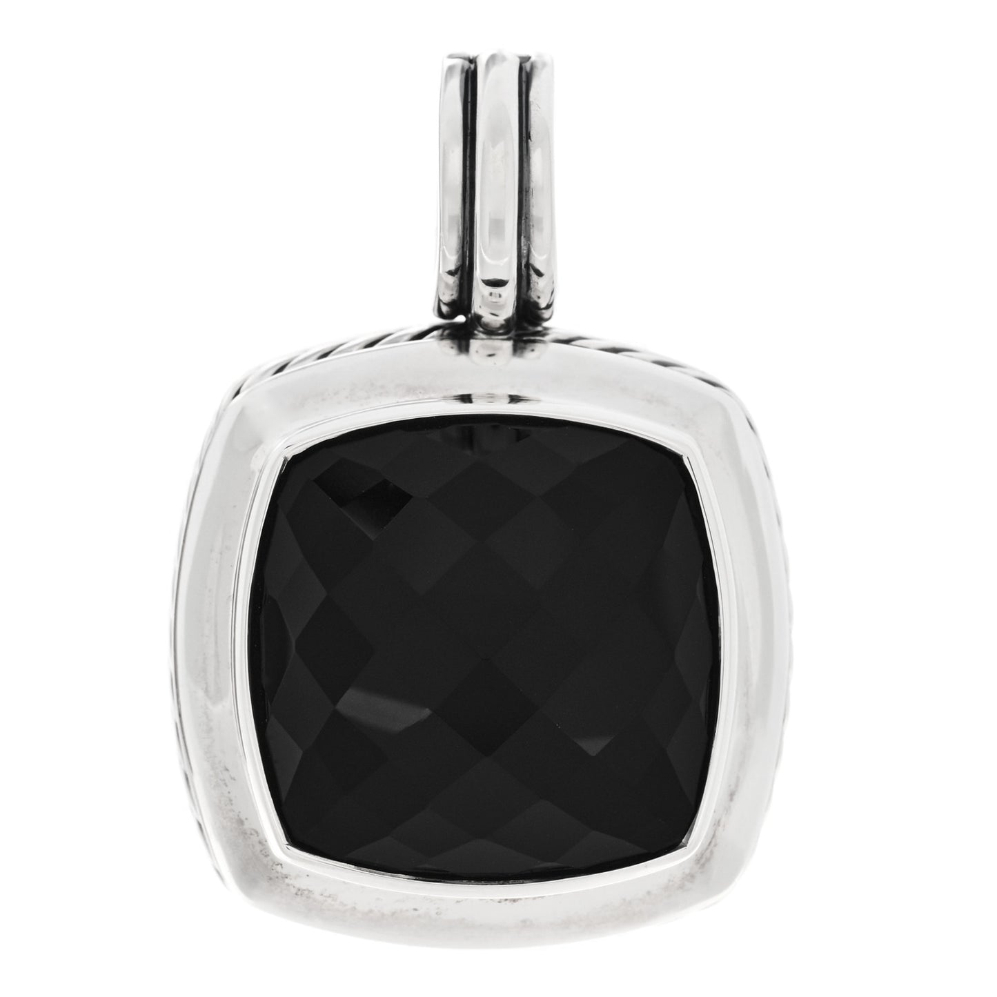 Sterling Silver Black Onyx 16mm Albion Enhancer Pendant