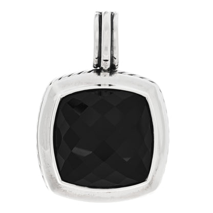 David Yurman Sterling Silver Black Onyx 16mm Albion Enhancer Pendant 1 of 3